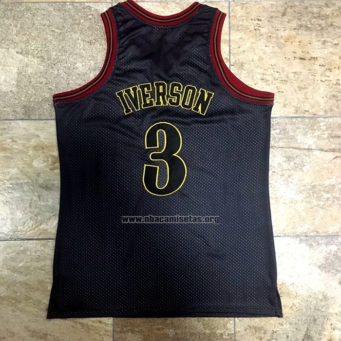 Camiseta Philadelphia 76ers Allen Iverson Slam NO 3 Retro Negro